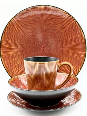 JOSEPH ABBOUD ~ Ventana Rust ~ 4 Piece Service For 8 ~ 37 Total Pieces