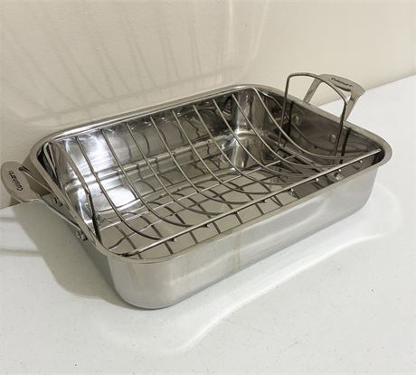 CUISINART ~ Chef's Classic Stainless 16-inch Roasting Pan W/ Rack