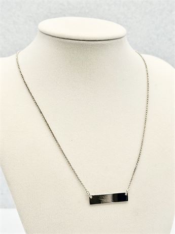 Sterling Silver Necklace With Silver Bar Pendant