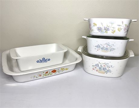 Corning Ware Casserole Lot - Roasting Pan, Loaf Pan