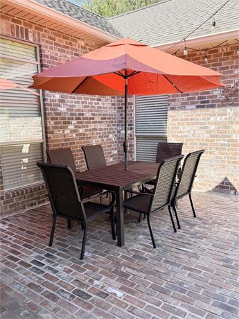 9Pc Metal / Weather Resistant Wicker Patio Set