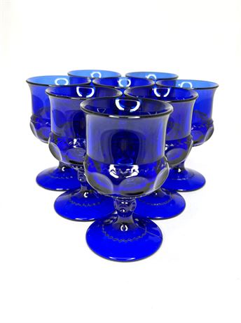 Set of 8 Small Vintage Goblets - Kings Crown Indiana Glass