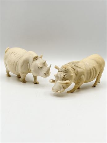 Animal Carving Of A Hippo & A Wart Hog