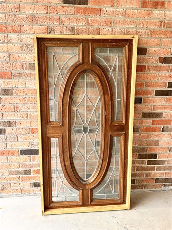 Solid Mahogany Clear Beveled Glass Transom