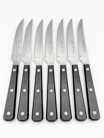 J.A. HENCKELS ~ Eversharp ~ Stainless Steel Steak Knives Set Of (7)