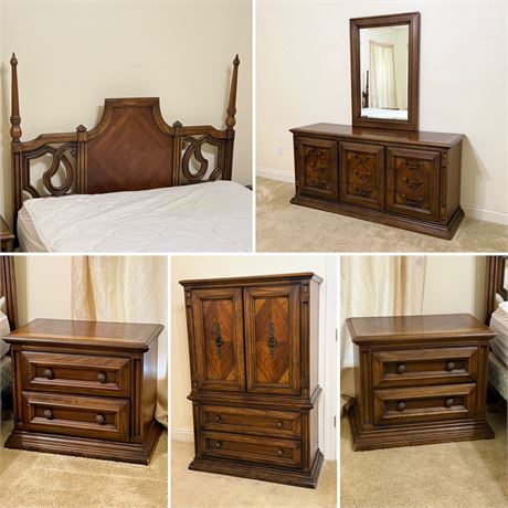 LANE ~ 5Pc Solid Wood Queen/ Full Bedroom Suite