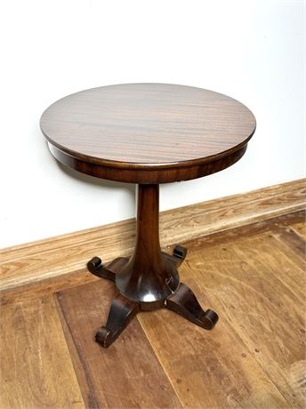 Vintage Solid Wood Round Top Pedestal Table