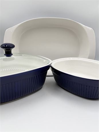 Blue Ceramic Casserole ~ Set Of (3)