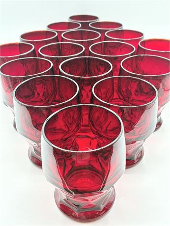 ANCHOR HOCKING ~ Georgian Ruby ~ Set of 16 Flat 10 Oz Tumblers