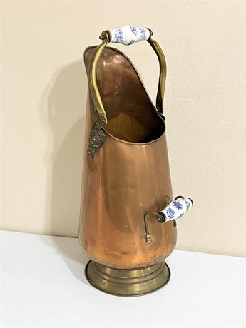 Vintage Copper & Brass Coal Scuttle