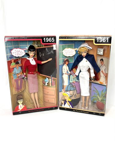 Set of 2 “My Favorite Career” Barbies - 1961 and 1965