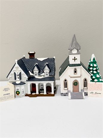 DEPT. 56 ~ Pair (2) Collectable Lighted Snow Villages