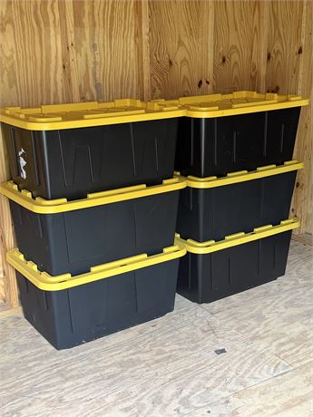 6 Heavy Duty Lidded Totes