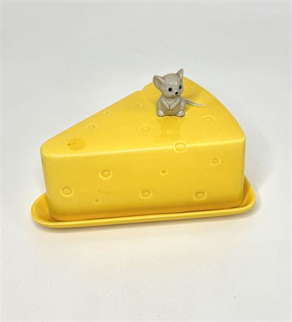 Vintage Lefton Covered Cheese Plate with Mouse