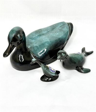 Set of 3 Blue Mountain Pottery Ceramics- Duck, Seal, Goose