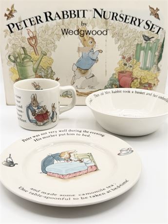 WEDGWOOD ~ Peter Rabbit 3 Piece Nursery Set