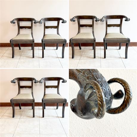 Solid Wood Rams Head Side Chairs ~ Set Of (6)