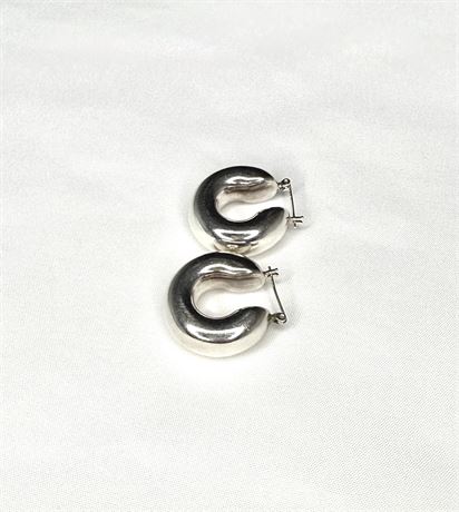 Pair of 925 Sterling Silver Chunky Hoops