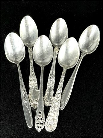 Lot of 6 Sterling Silver Decorative Spoons