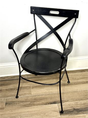 Black Wood and Metal Accent Chair