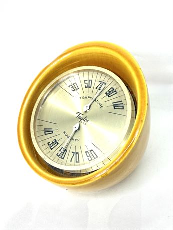 1960s Taylor USA Thermometer/Humidity Gauge in Ceramic Case