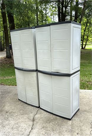 2 Workforce Heavy Plastic Utility Storage Cabinets