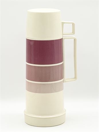 THERMOS ~ Vtg. Pink Stripe 10 Oz. Thermos
