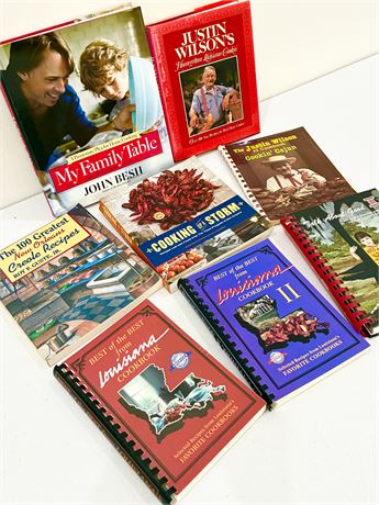 Collection of 8 Louisiana Cookbooks