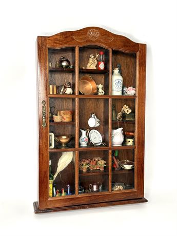 Hanging Shadow Box with Included Tchotchkes