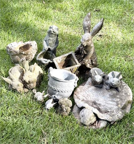 Lot of 11 Rabbit Yard Ornaments