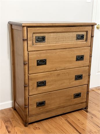 LITTLE FOLKS FURN. ~ Solid Wood Faux Bamboo With Cane Chest Of Drawers