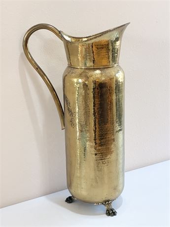 Victorian-Style Hammered Brass Decorative Ewer/Jug/Vase