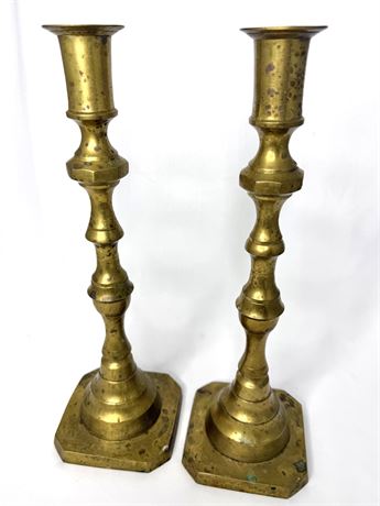 Set of 2 Brass Candlesticks