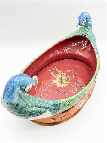 TRACY PORTER ~ Dare Yourself To Dream ~ Ceramic Peacock Bowl
