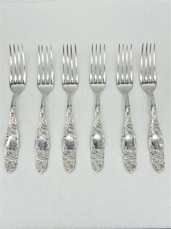 STERLING ~ TOWLE ~ “Princess” ~ Lot of (6) Rococo Style Dinner Forks