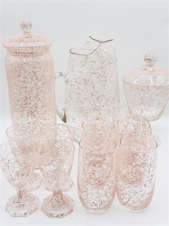 MCM ~ Pink Splatter (13) Serving Set