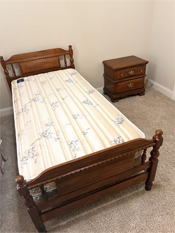 SUMTER CABINET CO. ~ Solid Wood Twin Bed Frame & Nightstand