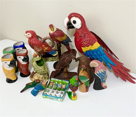Assortment of Collectible Parrot Items