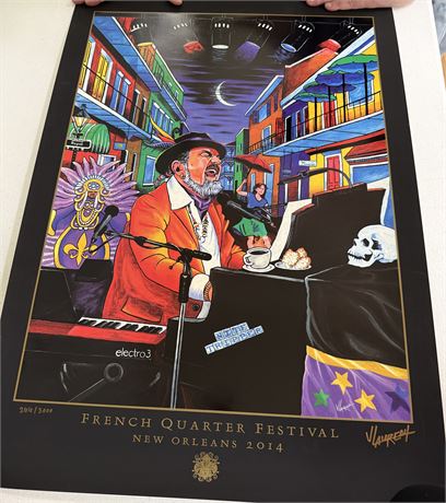 V. LAURENT ~ 2014 S/N NOLA Dr John French Quarter Festival Poster