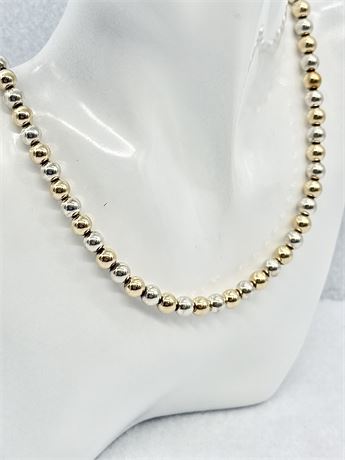 925 ~ 24" Two-Toned Beaded Necklace