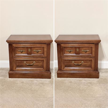 STANLEY FURN. ~ Italian Provincial ~ Pair (2) Wooden Nightstands
