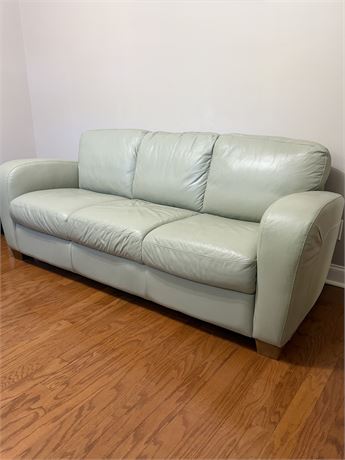 ITALSOFA ~ Light Sage Green Leather Sofa