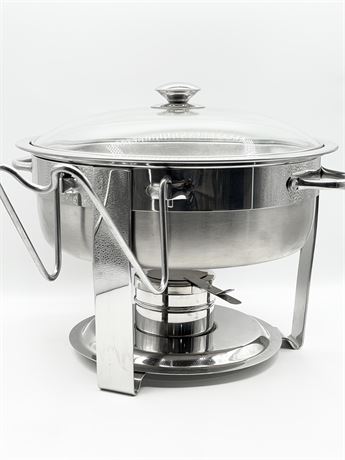 Stainless Steel Chafing Dish With Lid Holder & 2 Size Pans