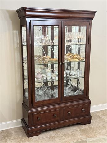 Solid Wood Lighted China Cabinet