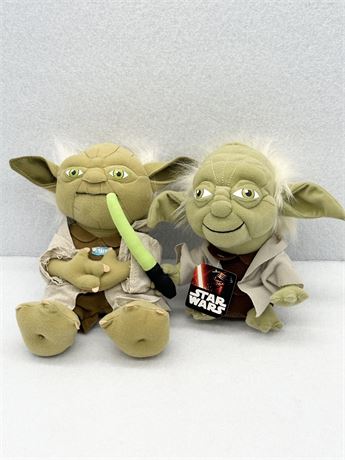 STARWARS ~ Pair (2) Plush Yodas