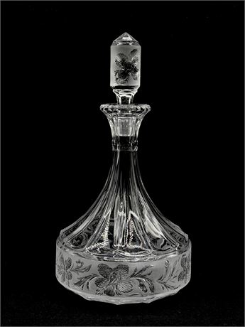 Glass / Crystal Floral Etched Decanter