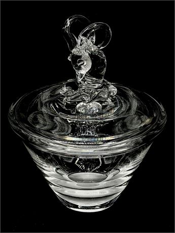 STEUBEN ~ 7936 Ram Head Candy Dish