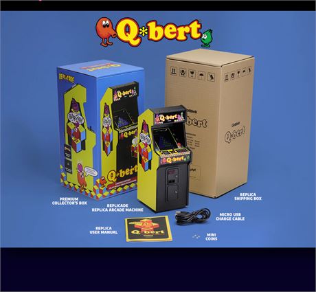 NEW WAVE ~ Q*bert X Replicade Mini At Home Arcade Machine