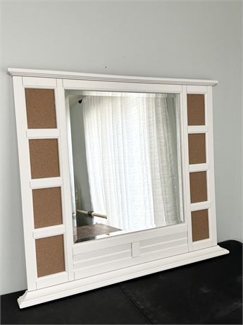 White Mirror w/Cork Post It Frames