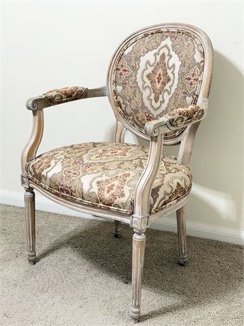 Solid Wood French Country Upholstered Arm Chair